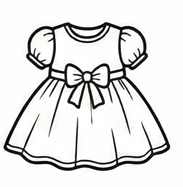a drawing of a dress with a bow 1.webp